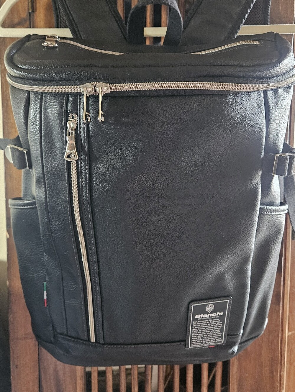 Black Bianchi Men's Square Backpack